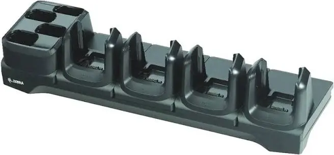 CRD-MC33-4SC4BC-01 - ZEBRA - Base de carga Four-slot charge-only cradle for MC3300 / MC3300x / MC3300ax; MC3400 / MC3450 devices and their four spare batteries. Sold separately: Power Supply (PWR-BGA12V108W0WW), DC cable (CBL-DC-381A1-01), and country-specific AC line cord.
