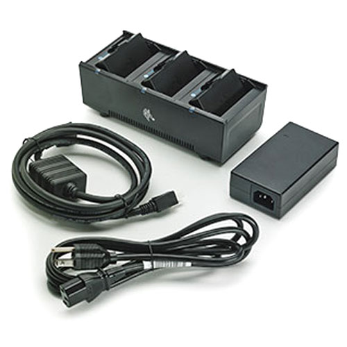 3 Slot Battery Charger; ZQ300 Series; includes power supply and US power cord