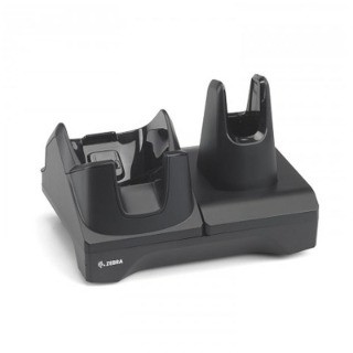 TC8X Single slot USB Cradle, w/spare battery charger, allows charging one device and one spare battery. Allows USB communication to the device with an optional micro-USB cable (25-124330-01R).