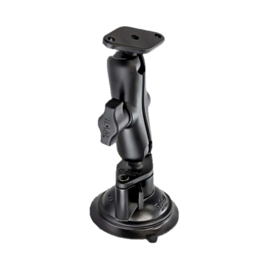 RAM Twist Lock Suction Cup with Double Socket Arm and Diamond Base Adapter; Overall Length: 6.75inch. For the TC75 Vehicle Cradle.