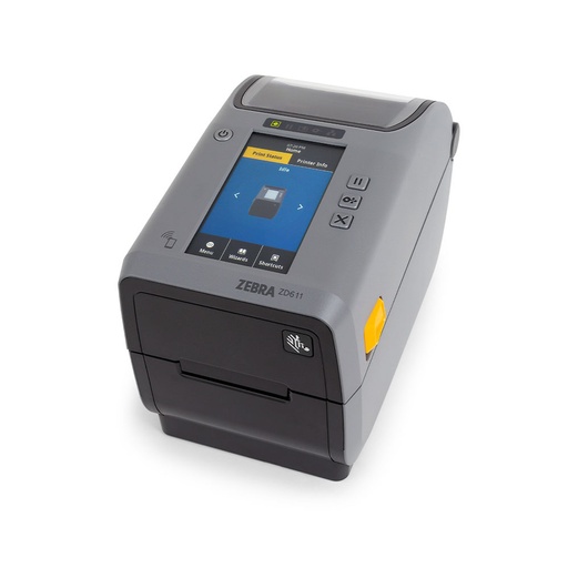 [ZD6A122-T01E00EZ] ZD6A122-T01E00EZ - ZEBRA - ZD611t, Impresora de escritorio Impresora de Transferencia Térmica (74M) ZD611, Color Touch LCD; 203 dpi, USB, USB Host, Ethernet, BTLE5, US Cord, Swiss Font, EZPL