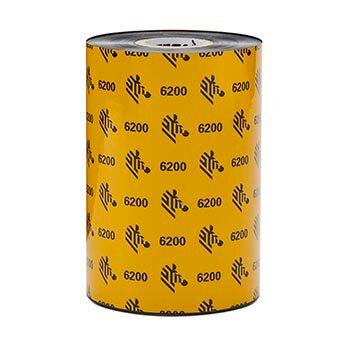 [06200BK13145-R] 06200BK13145 - Zebra - Ribbon de Resina, 131mm x 450m (5.16" x 1476'), Modelo 6200 Estándar para impresora Industrial . 6 Ribbons/Caja