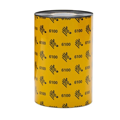 [06100BK13145] ZEBRA - Ribbon de Cera/Resina, Modelo 6100 Cera/Resina, 5.16" x 1476' (131 mm x 450 mts), Núcleo de 1", 6 ribbons por caja. Para Impresora Tabletop/Industrial.