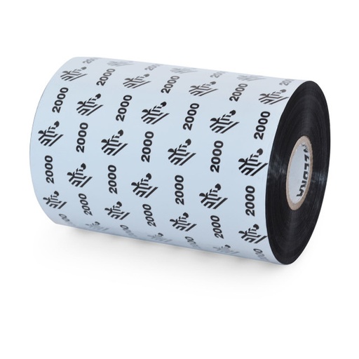 [LA02000BK08945] LA02000BK08945 - Zebra - Ribbon de Cera, 89mm x 450m (3.50" x 1476'), Modelo 2000 Estándar para impresora Industrial. 24 Ribbons/Caja