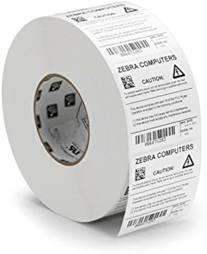 [10005851] ZEBRA - Etiqueta de Papel de Transferencia Térmica, Medida 4" x 2" (101.6 mm x 50.8 mm), Material Z-Perform 2000T, con AdhesivoPermanente. Color Blanco, Con perforación entre etiquetas, 1 Etiqueta al paso. Diámetro Interno 1", Diámetro Externo 5". 1320 Etiquetas por rollo, 6 Rollos por caja, para impresora Desktop