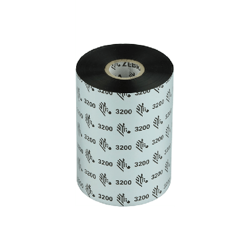 [03200BK06045] 03200BK06045 - Zebra - Ribbon de Cera/Resina, 60mm x 450m (2.36" x 1476'), Modelo 3200 Alto Rendimiento para impresora Industrial . 6 Ribbons/Caja