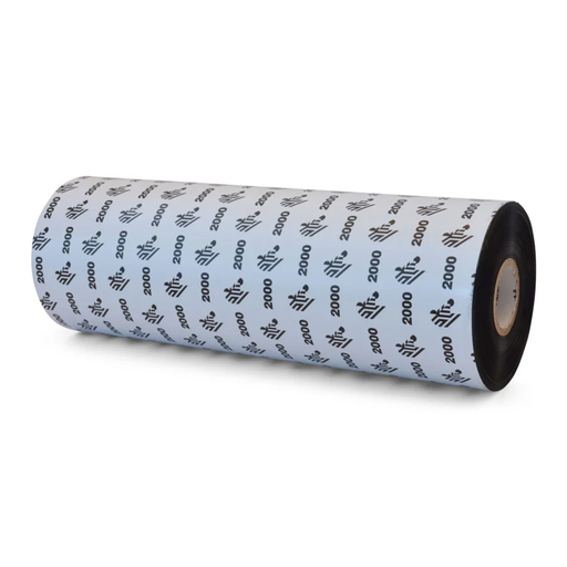 [02000BK22045] ZEBRA - Ribbon de Cera, Modelo 2000 Cera, 8.66" x 1476' (220 mm x 450 mts), Núcleo de 1", 12 ribbons por caja. Para Impresora Tabletop/Industrial.