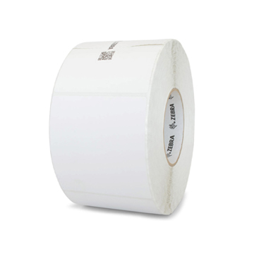 [10000283] ZEBRA - Etiqueta de Papel de Transferencia Térmica, Medida 4" x 4" (101.6 mm x 101.6 mm), Material Z-Perform 2000T, con AdhesivoPermanente. Color Blanco, Con perforación entre etiquetas, 1 Etiqueta al paso. Diámetro Interno 3", Diámetro Externo 8". 1500 Etiquetas por rollo, 4 Rollos por caja, para impresora Industrial