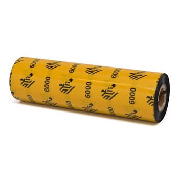 [06000GS11007] ZEBRA - Ribbon de Cera, Modelo 6000 Cera (para uso con impresoras G-Series, ZD420t and ZD620t), 4.33" x 243' (110 mm x 74 mts), Núcleo de 0.5", 48 ribbons por caja. Para Impresora Desktop.