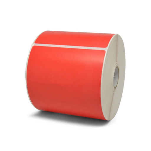 [10010035-3] ZEBRA - Etiqueta de Papel de Transferencia Directa, Medida 4" x 6" (101.6 mm x 152.4 mm), Material Z-Perform 2000D Floodcoated (Red), con AdhesivoAll-Temp. Color Rojo - PMS 185, Con perforación entre etiquetas, 1 Etiqueta al paso. Diámetro Interno 1", Diámetro Externo 5". 430 Etiquetas por rollo, 6 Rollos por caja, para impresora Desktop