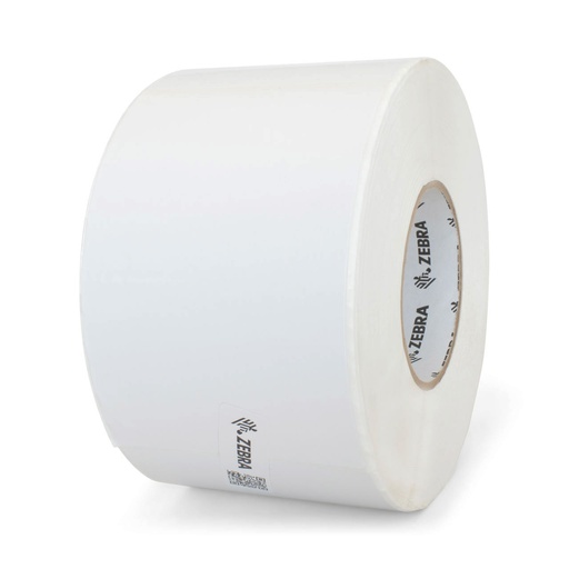 [10008518] ZEBRA - Etiqueta de Poliester de Transferencia Térmica, Medida 4" x 6" (101.6 mm x 152.4 mm), Material Z-Ultimate 2000T, con AdhesivoPermanente. Color Blanco, Con perforación entre etiquetas, 1 Etiqueta al paso. Diámetro Interno 3", Diámetro Externo 8". 960 Etiquetas por rollo, 4 Rollos por caja, para impresora Industrial