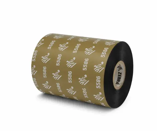 [05586BK10245] 05586BK10245 - Zebra - Ribbon de Cera/Resina, 102mm x 450m (4.02" x 1476'), Modelo 5586 Premium para impresora Industrial . 6 Ribbons/Caja