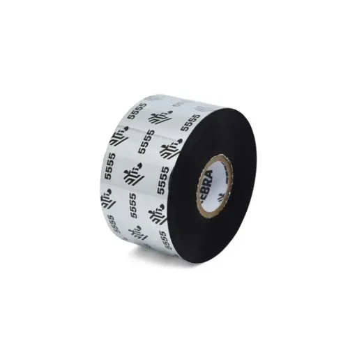[05555BK04045] 05555BK04045 - Zebra - Ribbon de Cera/Resina, 40mm x 450m (1.57" x 1476'), Modelo 5555 Estándar para impresora Industrial . 6 Ribbons/Caja
