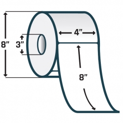 [10014013] Label, Paper, 4x8in (101.6x203.2mm); TT, Z-Perform 2000T, Value Coated, Permanent Adhesive, 3in (76.2mm) core, 750/roll, 4/box