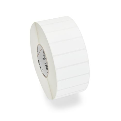 [10023069] ZEBRA - Etiqueta de Poliester de Transferencia Térmica, Medida 1" x 0.5" (25.4 mm x 12.7 mm), Material Z-Ultimate 4000T Removable (3-Across), con AdhesivoRemovible. Color Blanco, Con perforación entre etiquetas, 3 Etiqueta al paso. Diámetro Interno 3", Diámetro Externo 8". 10002 Etiquetas por rollo, 1 Rollos por caja, para impresora Industrial