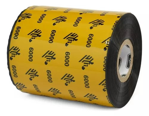[06000BK08345] 06000BK08345 - Zebra - Ribbon de Cera, 83mm x 450m (3.27" x 1476'), Modelo 6000 Estándar para impresora Industrial . 24 Ribbons/Caja