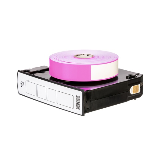 [10006995-4K] ZEBRA - Brazalete de Polipropileno de Transferencia Directa, Medida 1" x 11" (25.4 mm x 279.4 mm), Material Z-Band Direct Wristband Cartridge Kit (Purple), con Adhesivo Permanente. Color Morado. Diámetro Interno N/A" Diámetro Externo N/A". 200 Brazaletes por rollo, 6 Rollos por caja, para impresora Desktop - ZD510 & HC100