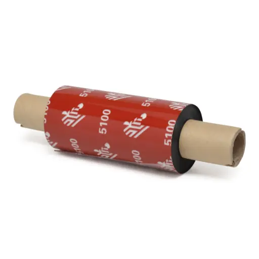 [05100GS06407] 05100GS06407 - Zebra - Ribbon de Resina, 64mm x 74m (2.52" x 243'), Modelo 5100 Premium para impresora de Escritorio. 12 Ribbons/Caja