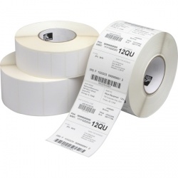 [10011694] ZEBRA - Etiqueta de Poliester de Transferencia Térmica, Medida 1.75" x 0.75" (44.45 mm x 19.05 mm), Material Z-Ultimate 3000T, con AdhesivoPermanente. Color Blanco, Con perforación entre etiquetas, 1 Etiqueta al paso. Diámetro Interno 3", Diámetro Externo 8". 7160 Etiquetas por rollo, 4 Rollos por caja, para impresora Industrial