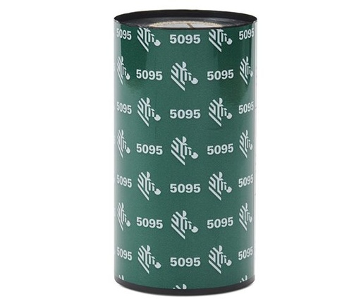 [05095BK22045] ZEBRA - Ribbon de Resina, Modelo 5095 Resina, 8.66" x 1476' (220 mm x 450 mts), Núcleo de 1", 6 ribbons por caja. Para Impresora Tabletop/Industrial.