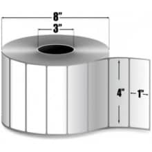 [10017522] Label, Polyester, 4x1in (101.6x25.4mm); TT, Z-Ultimate 2000T White, Value Coated, Permanent Adhesive, 3in (76.2mm) core, 5500/roll, 4/box, Plain