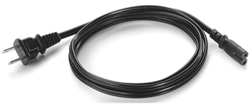 [50-16000-182R] 50-16000-182R - ZEBRA - Cable de poder AC line cord, 6 feet or 1.8 meters, ungrounded, 2-prong, NEMA 1-15 plug. Associated country: United States.