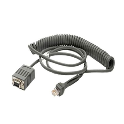 [CBA-RF1-C09PAR] CBA-RF1-C09PAR - ZEBRA - Cable Serial/RS232 Cable - RS232: DB9 Female Connector, 9ft. (2.8m) Coiled, TxD on 2, 12V Requires 12V Power Supply, Low Temp -30°C