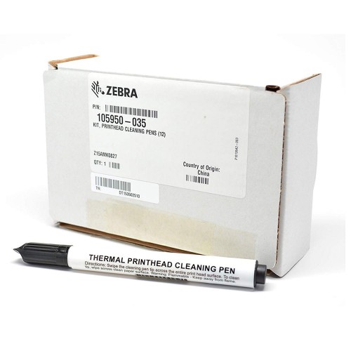 [105950-035] 105950-035 - ZEBRA - Pluma de limpieza KIT, Cabezal de Impresión CLEANING PENS (12)