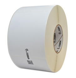 [10018340] ZEBRA - Etiqueta de Papel de Transferencia Térmica, Medida 4" x 6" (101.6 mm x 152.4 mm), Material Z-Perform 1500T, con AdhesivoPermanente. Color Blanco, Con perforación entre etiquetas, 1 Etiqueta al paso. Diámetro Interno 3", Diámetro Externo 8". 1000 Etiquetas por rollo, 4 Rollos por caja, para impresora Industrial