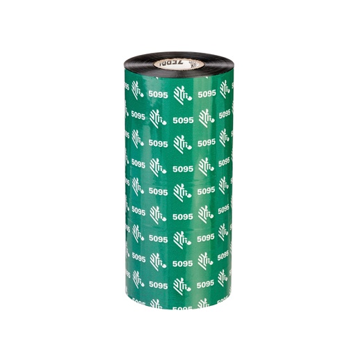 [05095BK11045] 05095BK11045 - Zebra - Ribbon de Resina, 110mm x 450m (4.33" x 1476'), Modelo 5095 Alto Rendimiento para impresora Industrial . 6 Ribbons/Caja